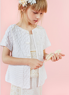Cardigan with cable yoke