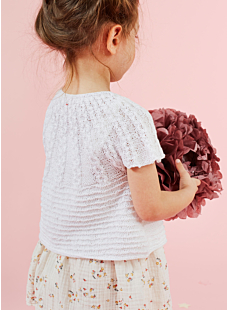 Baby cardigan with yoke
