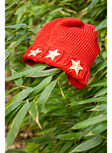 Hat with folded brim and stars