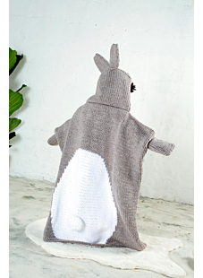 Knitted hooded wrap