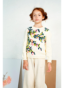 Sweater with flower embroidery