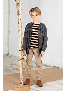 Cabled zipper cardigan