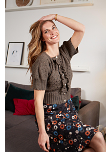 Cardigan with ruffle