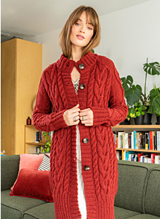 Long cabled jacket