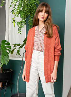 Cardigan with wide V-neck