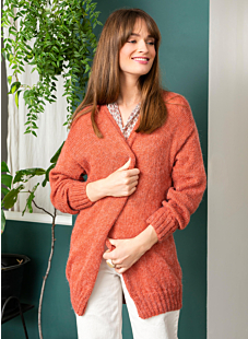 Cardigan with wide V-neck