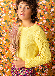 Cable sleeve sweater