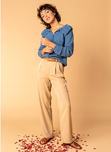 Wide cable collar cardigan