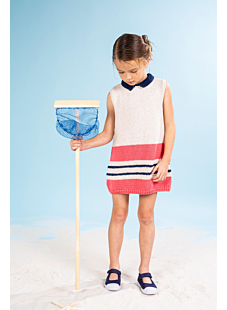 Sleeveless dress with Peter Pan collar