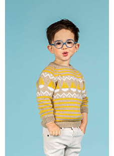 Intarsia raglan sweater