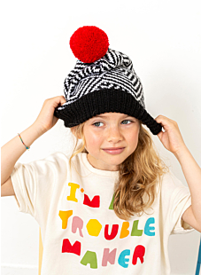 Fairisle hat with pompom