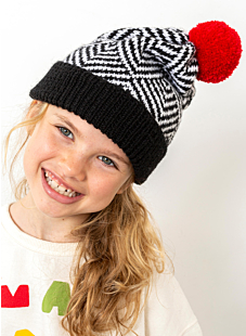 Fairisle hat with pompom
