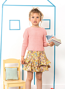 Fancy rib flared sweater