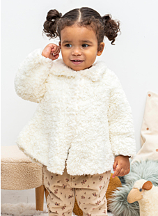 Baby faux fur flared coat