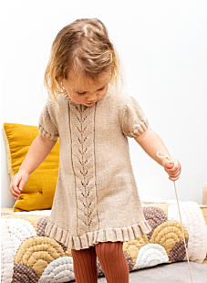 Baby dress with flounce & puff sleeves