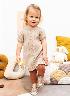 Baby dress with flounce & puff sleeves