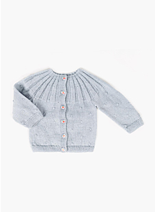 Baby cardigan with yoke