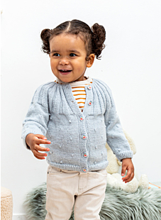 Baby cardigan with yoke