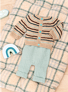 Fancy rib baby pants with folded edges