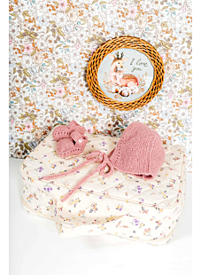 Lace bonnet & slippers set
