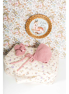 Lace bonnet & slippers set