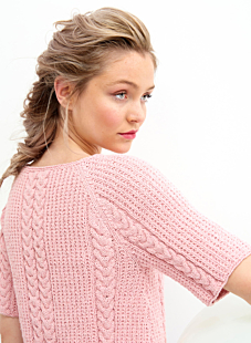 Cotton cable raglan top