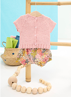 Yoke cardigan with ruffles