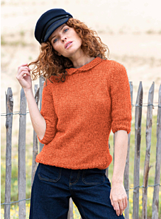 3/4 sleeve jersey sweater
