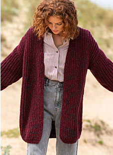 English rib V-neck jacket