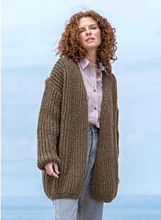 English rib V-neck jacket