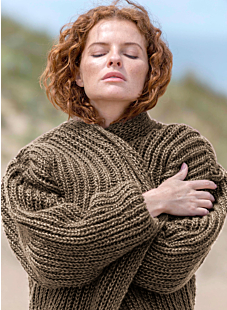 English rib V-neck jacket