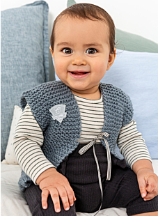 Sleeveless cardigan in garter stitch Stan