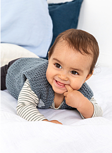 Sleeveless cardigan in garter stitch Stan