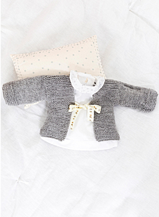 Cardigan in stocking stitch and garter stitch Basile