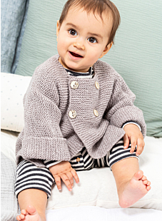 Moss stitch double-breasted jacket Benji