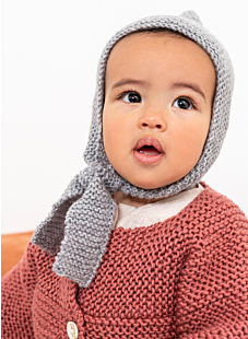 Bonnet in garter stitch Blaise