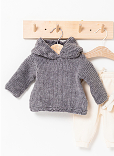 Hooded coat with back zipper Rémi