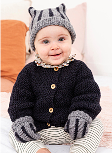 Set Striped mittens and hat Raphael