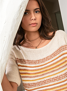 Wide patterned sweater Cerise