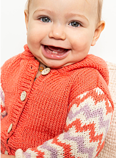 Hooded jacket with fairisle sleeves Carole