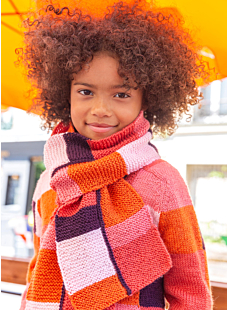 Multicolored garter stitch scarf