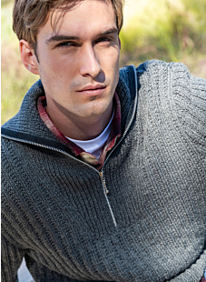 Zipped sweater with collar Marco