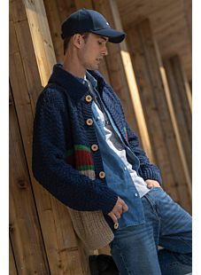 High neck patterned jacket Sami