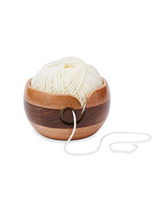 Two-tone wooden yarn bowl