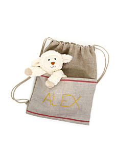 Children’s linen backpack to personalise