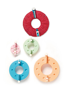 Set of 4 small plastic pompon makers, Bergère de France