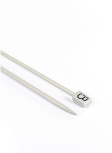 Straight needles, grey aluminium, 3.5 mm - 50 cm