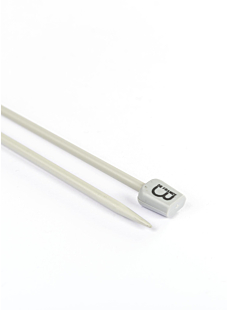 Straight needles, grey aluminium, 4 mm - 50 cm