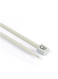 Straight needles, grey aluminium, 6 mm - 50 cm