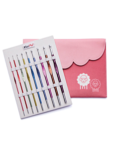 Set of 9 coloured aluminium hooks, 15 cm